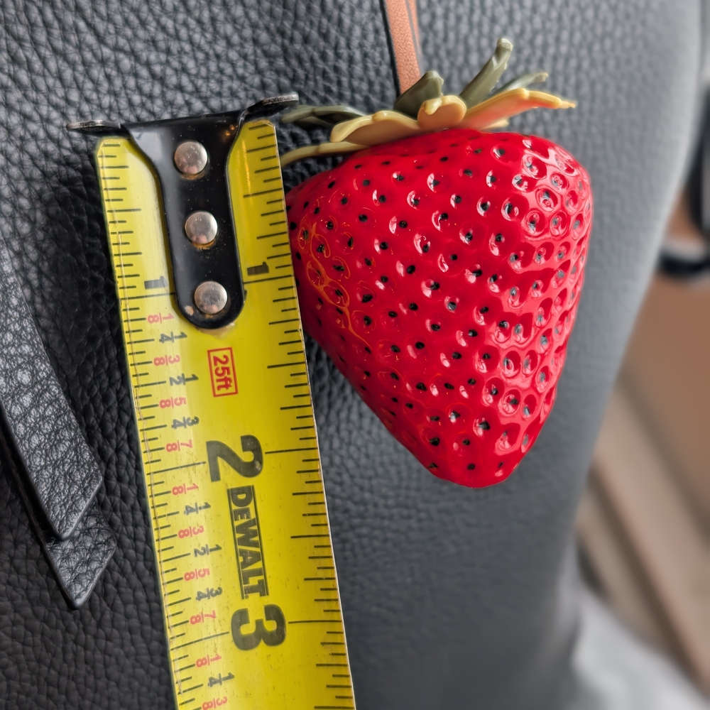Strawberry Bag Charm Large Red Realistic Strawberry - Picture 4 of 4